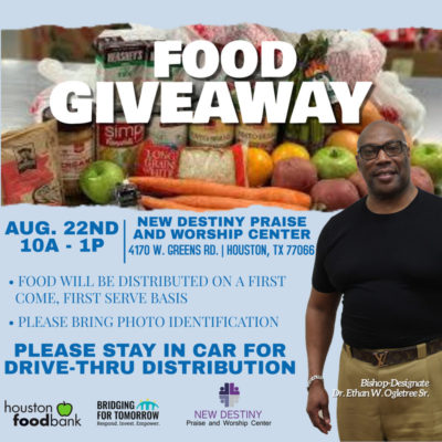 It's good news: Yet another Community Food Giveaway for those in need set  for Aug. 27 